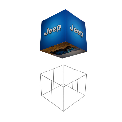 Fabric hanging sign with printed graphic with zipper