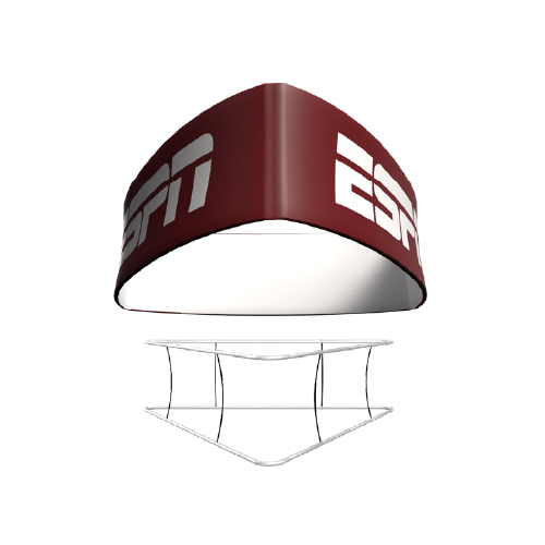 Fabric hanging sign with printed graphic with zipper