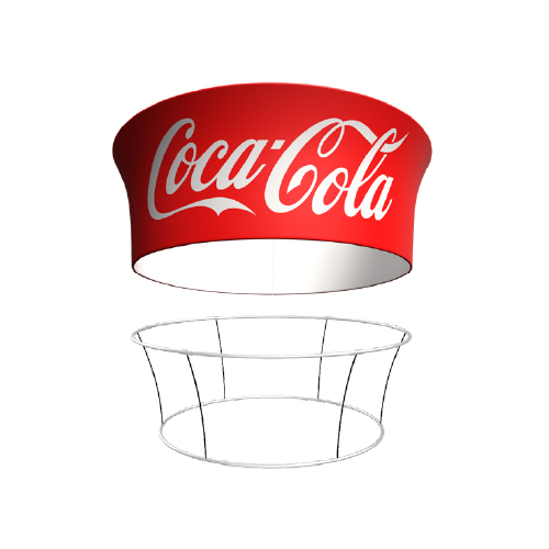 Fabric hanging sign with printed graphic with zipper