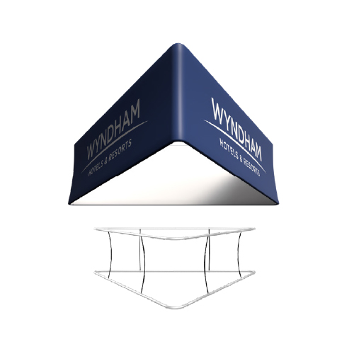 Fabric hanging sign with printed graphic with zipper